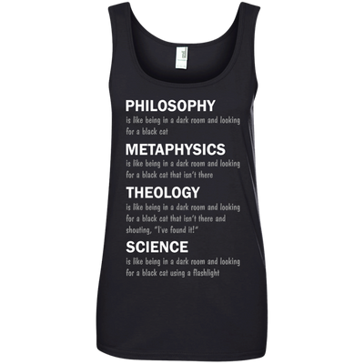 Philosophy is like being in a dark room shirt, tank sweater