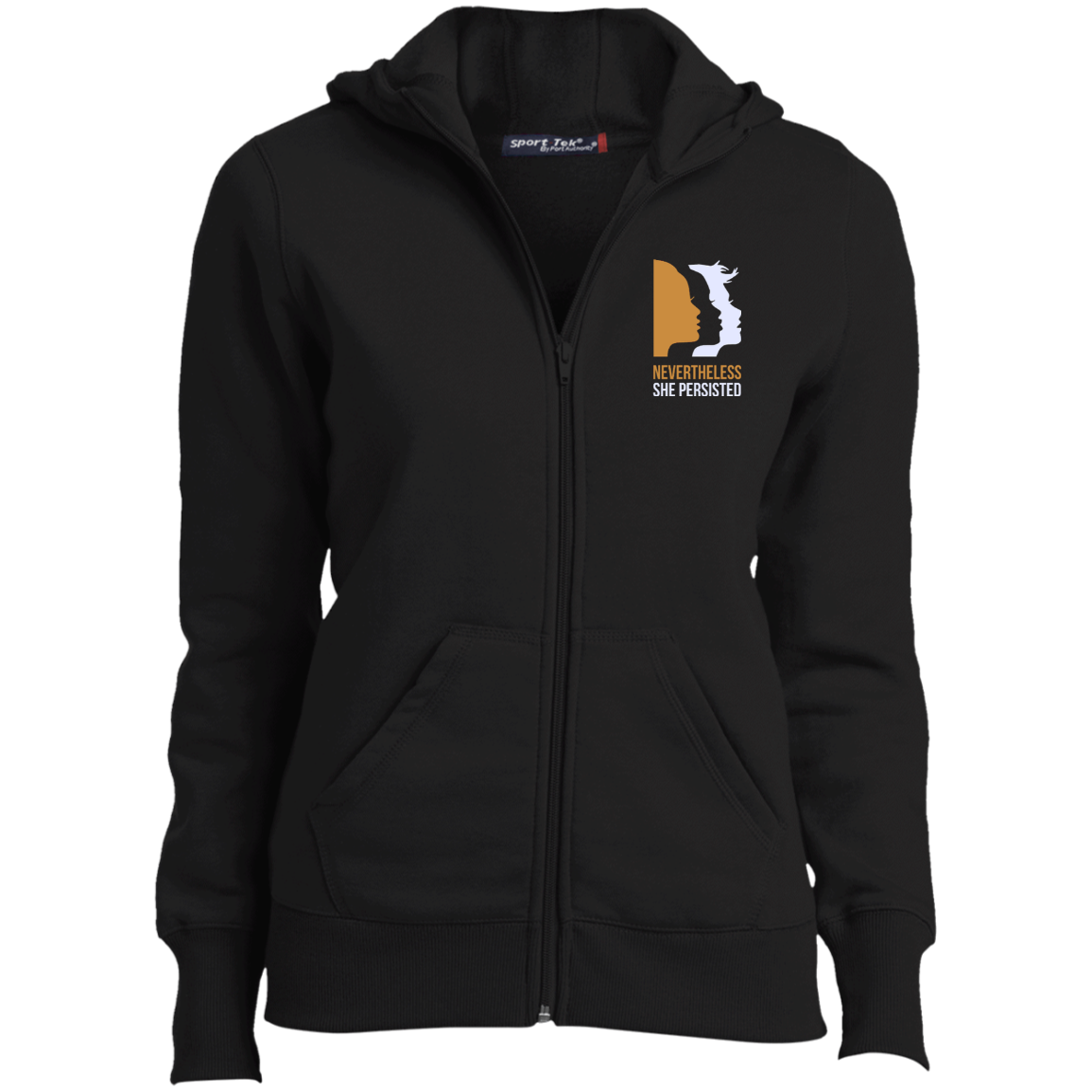 Women's March: Nevertheless she persisted Embroidered zip hoodie