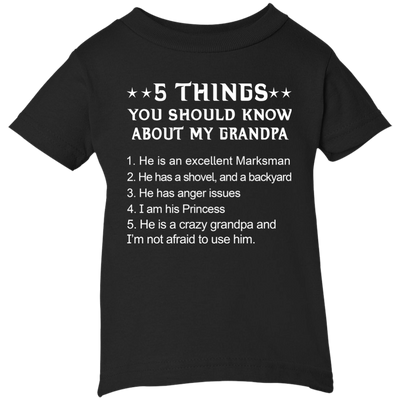 5 Things You Should Know My Grandpa Shirt, Hoodie Youth Shirt
