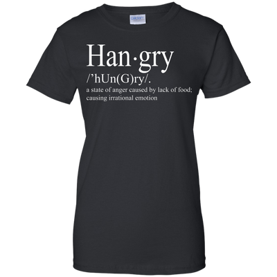 Hangry definition shirt: a state of anger caused by lack of food