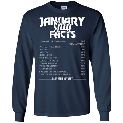 January guy facts servings per container shirt, tank, long sleeve