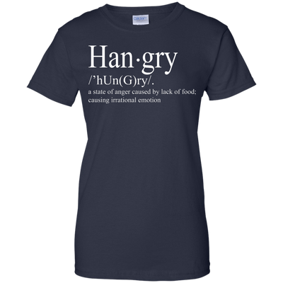 Hangry definition shirt: a state of anger caused by lack of food