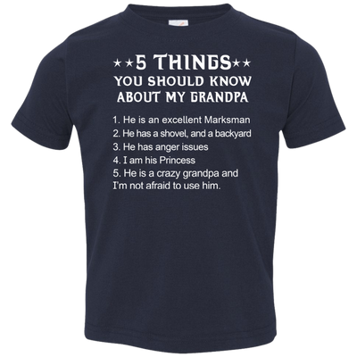 5 Things You Should Know My Grandpa Shirt, Hoodie Youth Shirt