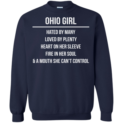 Ohio girl hated by many loved by plenty heart on her sleeve shirt, tank