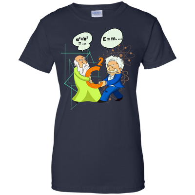 Pythagoras vs Einstein t-shirt, tank, hoodie