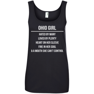 Ohio girl hated by many loved by plenty heart on her sleeve shirt, tank