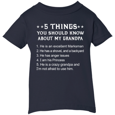 5 Things You Should Know My Grandpa Shirt, Hoodie Youth Shirt