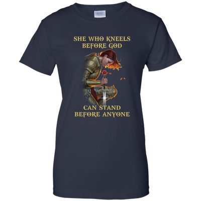 Rose Red: She who kneels before God can stand before anyone shirt, tank