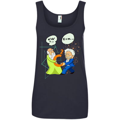 Pythagoras vs Einstein t-shirt, tank, hoodie