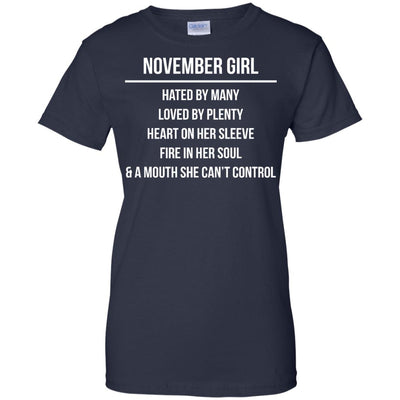 November girl hated by many loved by plenty shirt, tank top, hoodie