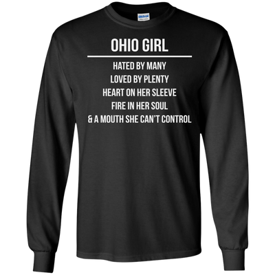 Ohio girl hated by many loved by plenty heart on her sleeve shirt, tank