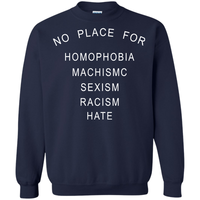 No place for homophobia fascism sexism racism hate shirt, tank, hoodie