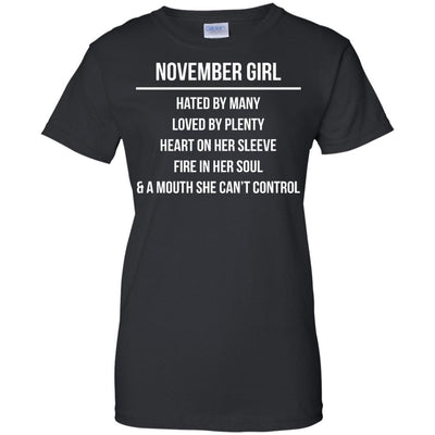 November girl hated by many loved by plenty shirt, tank top, hoodie