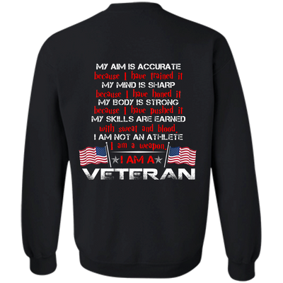 My Aim is accurate because I have trained it I am a Veteran t-shirt, hoodie