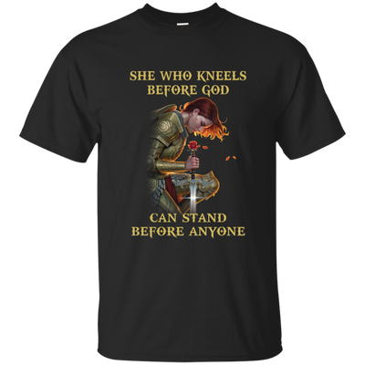 Rose Red: She who kneels before God can stand before anyone shirt, tank