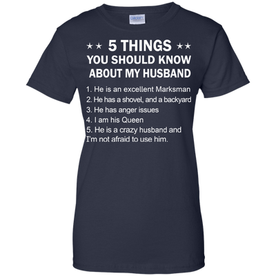 5 things you should know my husband shirt, hoodie, tank