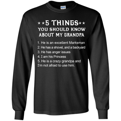 5 Things You Should Know My Grandpa Shirt, Hoodie Youth Shirt