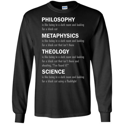 Philosophy is like being in a dark room shirt, tank sweater