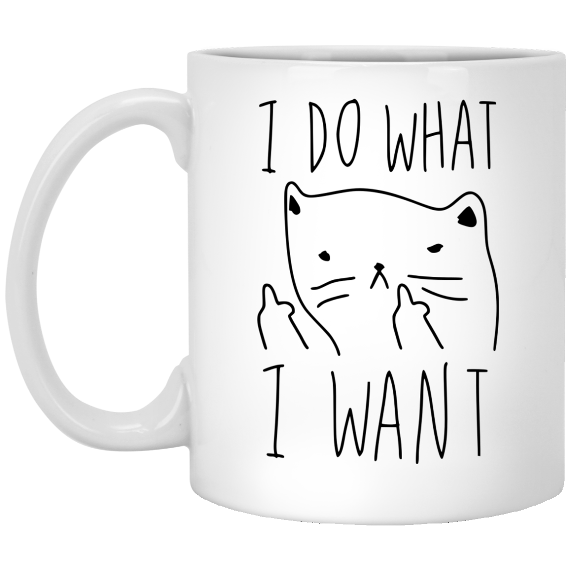I do what I want, cat face mugs