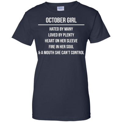 October girl hated by many loved by plenty shirt, tank top, hoodie