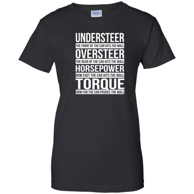 Understeer: The Front Of The Car Hits The Wall shirt, tank, racerback