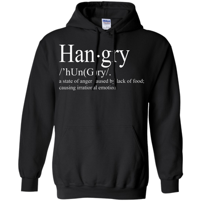 Hangry definition shirt: a state of anger caused by lack of food