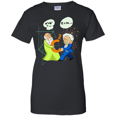 Pythagoras vs Einstein t-shirt, tank, hoodie