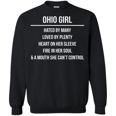 Ohio girl hated by many loved by plenty heart on her sleeve shirt, tank