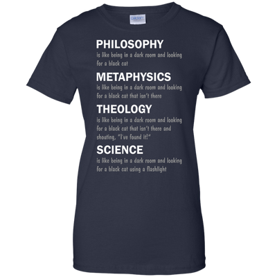 Philosophy is like being in a dark room shirt, tank sweater