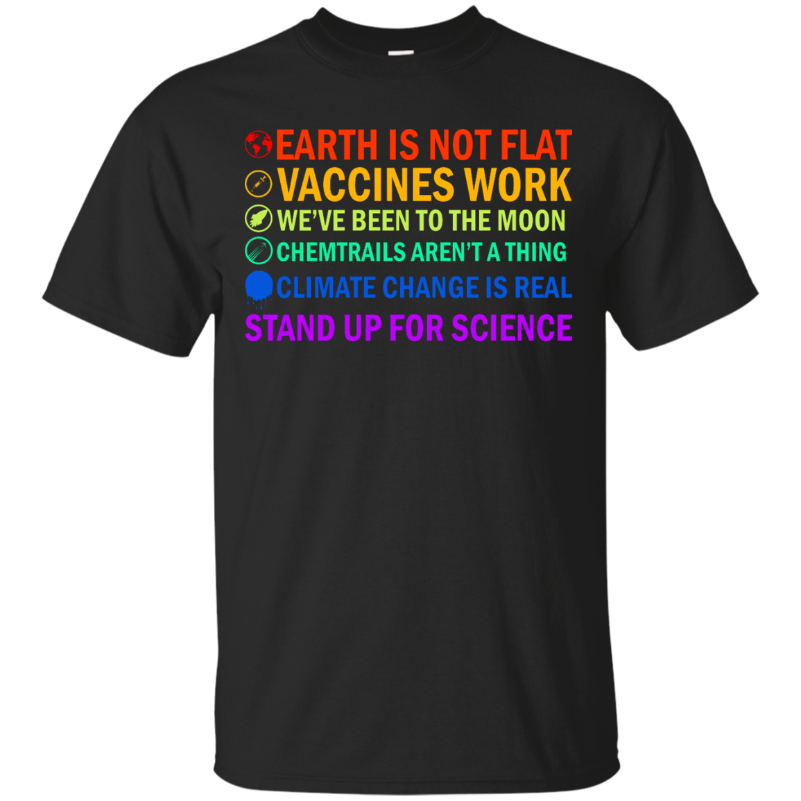 Earth is not flat vaccines work we’ve been to the moon shirt, tank
