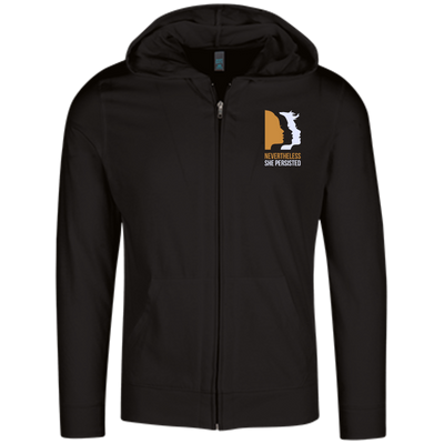 Women's March: Nevertheless she persisted Embroidered zip hoodie