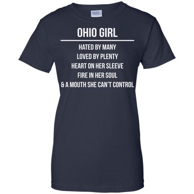 Ohio girl hated by many loved by plenty heart on her sleeve shirt, tank