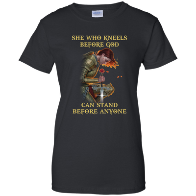 Rose Red: She who kneels before God can stand before anyone shirt, tank