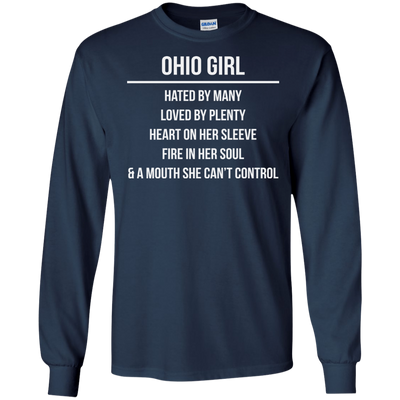 Ohio girl hated by many loved by plenty heart on her sleeve shirt, tank