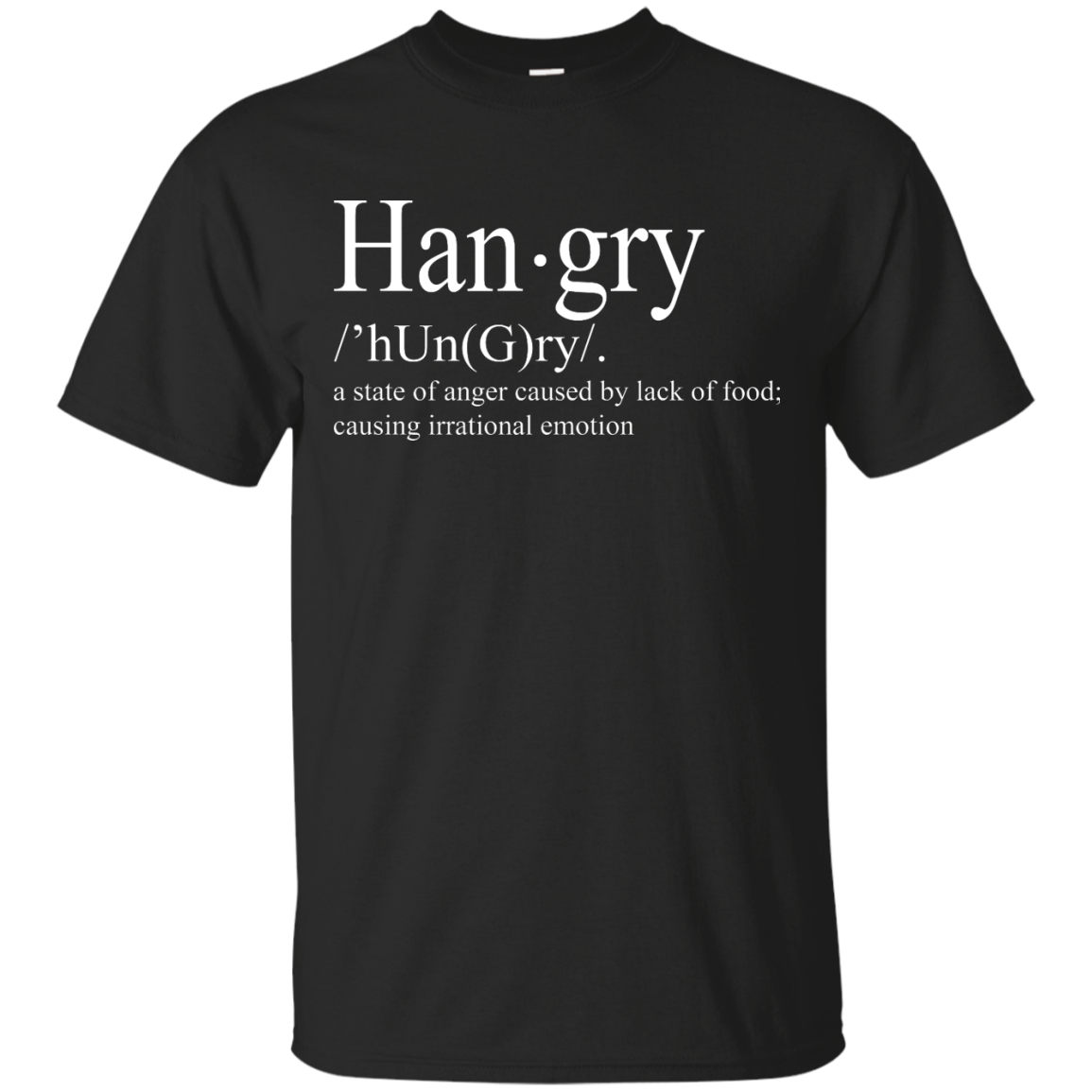 Hangry definition shirt: a state of anger caused by lack of food