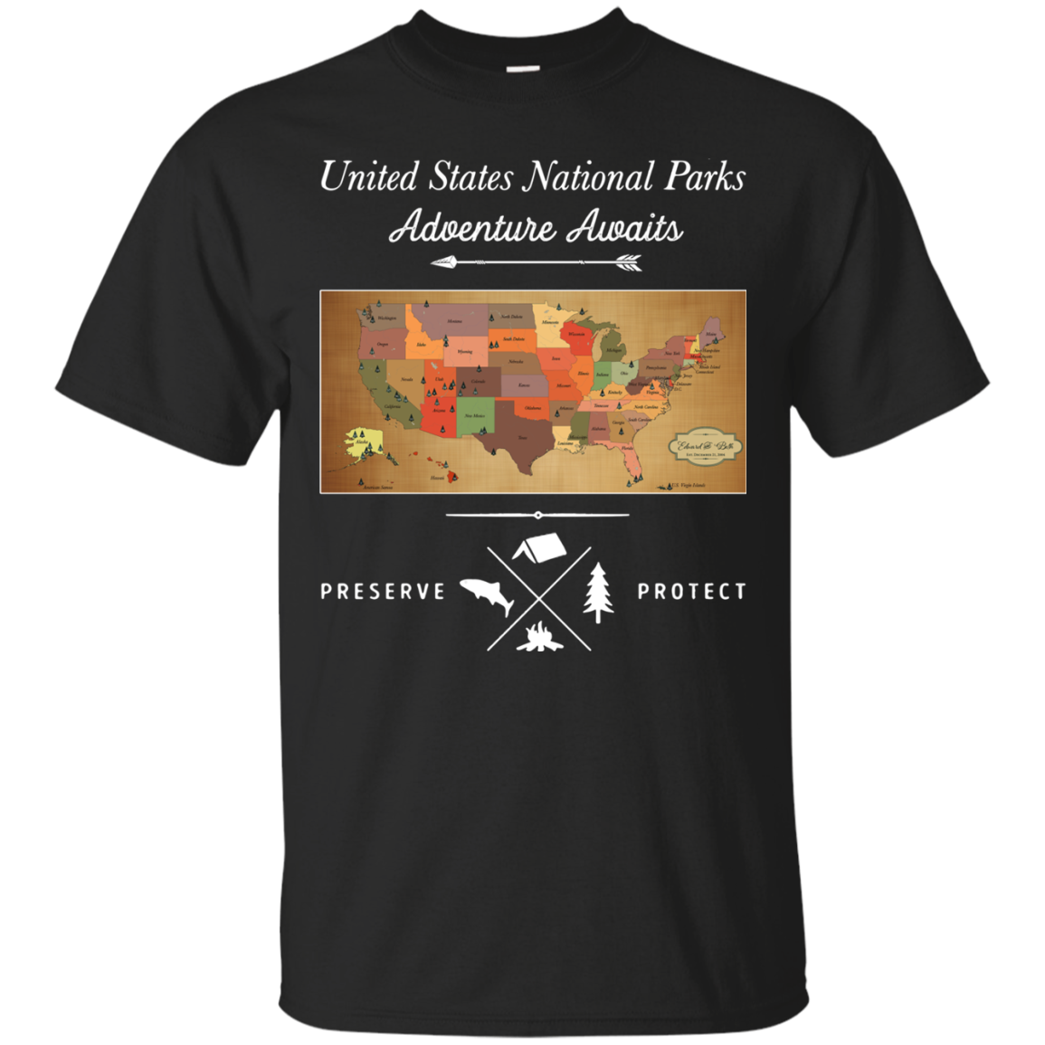 United State National Parks Map shirt, hoodie