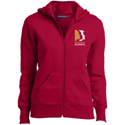 Women's March: Nevertheless she persisted Embroidered zip hoodie