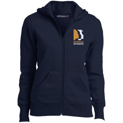 Women's March: Nevertheless she persisted Embroidered zip hoodie