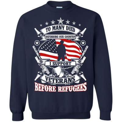 To Many Died Defending Our Country I Support Veterans shirt