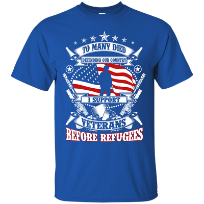 To Many Died Defending Our Country I Support Veterans shirt