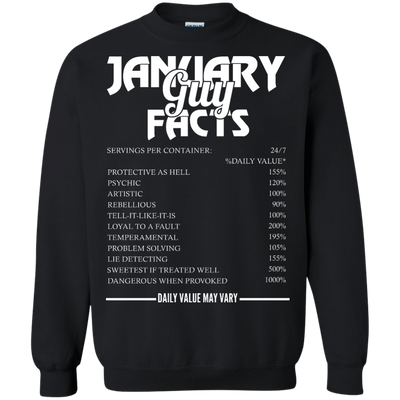 January guy facts servings per container shirt, tank, long sleeve