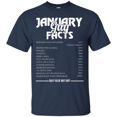 January guy facts servings per container shirt, tank, long sleeve