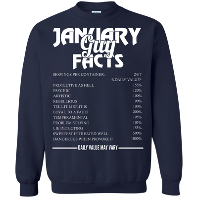 January guy facts servings per container shirt, tank, long sleeve