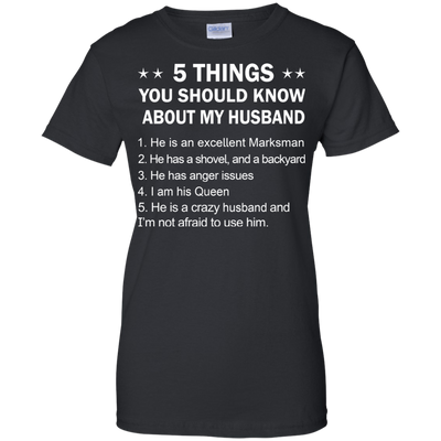 5 things you should know my husband shirt, hoodie, tank