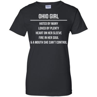 Ohio girl hated by many loved by plenty heart on her sleeve shirt, tank