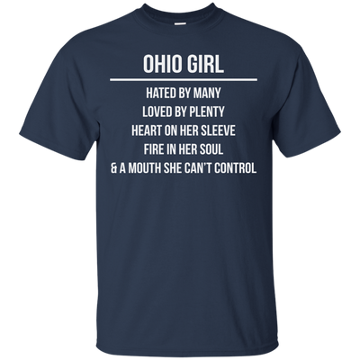 Ohio girl hated by many loved by plenty heart on her sleeve shirt, tank