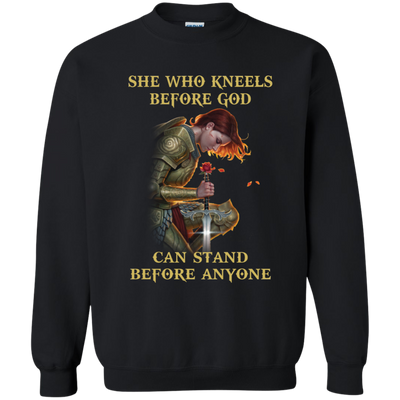 Rose Red: She who kneels before God can stand before anyone shirt, tank