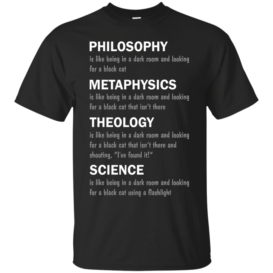Philosophy is like being in a dark room shirt, tank sweater