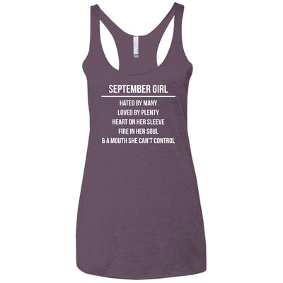 September girl hated by many loved by plenty shirt, tank top, hoodie