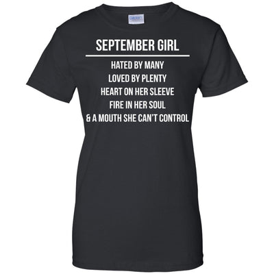 September girl hated by many loved by plenty shirt, tank top, hoodie